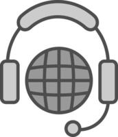 Internet Line Filled Greyscale Icon Design vector