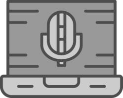 Record Line Filled Greyscale Icon Design vector