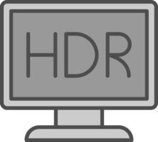 Monitor Line Filled Greyscale Icon Design vector