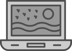 Laptop Line Filled Greyscale Icon Design vector