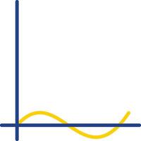Wave Chart Line Two Colour Icon Design vector