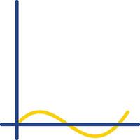 Wave Chart Line Two Colour Icon Design vector