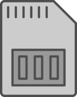 Sd Card Line Filled Greyscale Icon Design vector