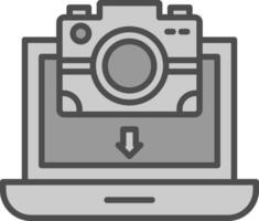 Pictures Line Filled Greyscale Icon Design vector