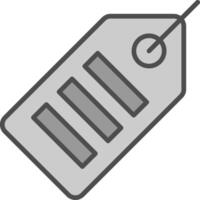 Tag Line Filled Greyscale Icon Design vector