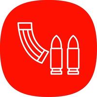 Ammunition Line Curve Icon Design vector