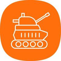 Tank Line Curve Icon Design vector
