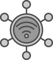 Connection Line Filled Greyscale Icon Design vector