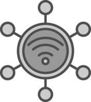 Connection Line Filled Greyscale Icon Design vector