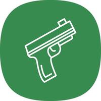 Pistol Line Curve Icon Design vector