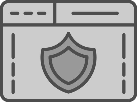 Web Security Line Filled Greyscale Icon Design