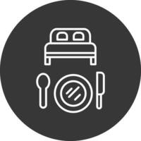 Bed And Breakfast Line Inverted Icon Design vector