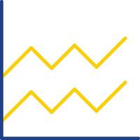 Area Graph Line Two Colour Icon Design vector