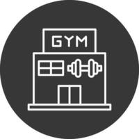 gimnasio línea invertido icono diseño vector