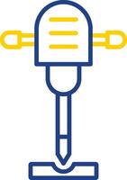 Jackhammer Line Two Colour Icon Design vector