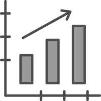 Bar Chart Line Filled Greyscale Icon Design vector