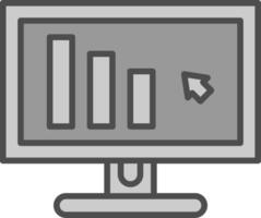 Monitor Line Filled Greyscale Icon Design vector