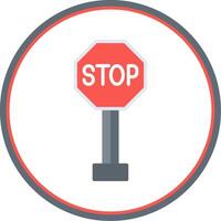 Stop Sign Flat Circle Icon vector