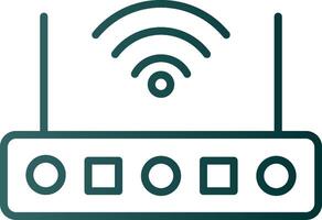 icono de degradado de línea de enrutador wifi vector