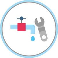 Plumbing Flat Circle Icon vector