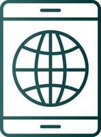 Earth Globe Line Gradient Icon vector