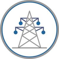 Electric Tower Flat Circle Icon vector