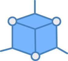 3d Modeling Line Filled Blue Icon vector
