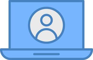 User Profile Line Filled Blue Icon vector