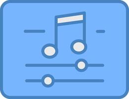 música y multimedia línea lleno azul icono vector