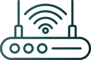 icono de degradado de línea de enrutador wifi vector