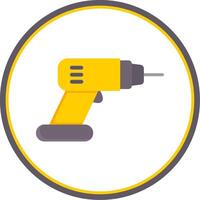 Drill Flat Circle Icon vector