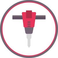 Jackhammer Flat Circle Icon vector