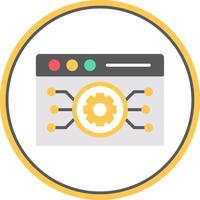 Website Algorithm Flat Circle Icon vector