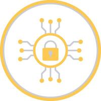 Network Security Flat Circle Icon vector