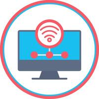 Wifi Server Flat Circle Icon vector