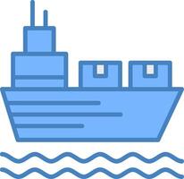 Shipping Line Filled Blue Icon vector