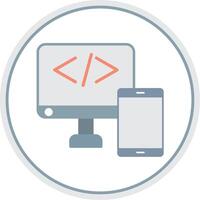 Adaptive web development Flat Circle Icon vector