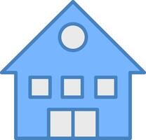 House Line Filled Blue Icon vector