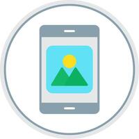 Mobile Application Flat Circle Icon vector