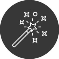 Magic Wand Line Inverted Icon Design vector