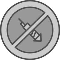 No Firework Line Filled Greyscale Icon Design vector