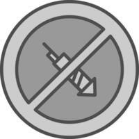 No Firework Line Filled Greyscale Icon Design vector