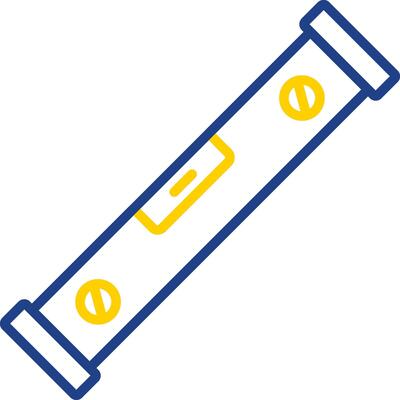 Spirit Level Line Two Colour Icon Design