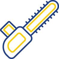 Chainsaw Line Two Colour Icon Design vector