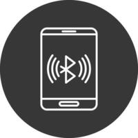 Bluetooth Line Inverted Icon Design vector