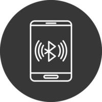 Bluetooth Line Inverted Icon Design vector