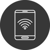 Wifi Line Inverted Icon Design vector
