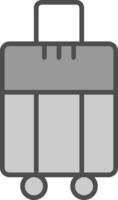 Luggage Line Filled Greyscale Icon Design vector