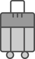 Luggage Line Filled Greyscale Icon Design vector