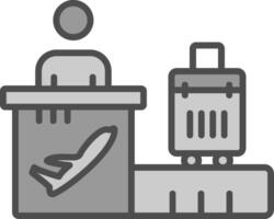 Airport Line Filled Greyscale Icon Design vector